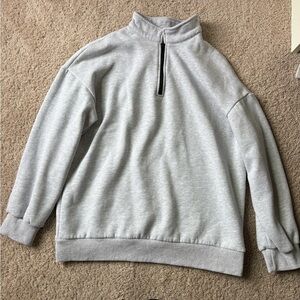Grey Trendy Queen Zip Up Crewneck Size M